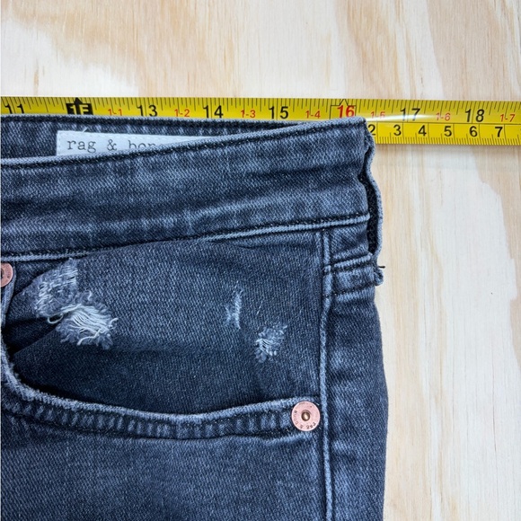 rag & bone Dre Slim Boyfriend Jeans 28 Abbots Wash Low Rise Tapered Denim - Picture 11 of 12